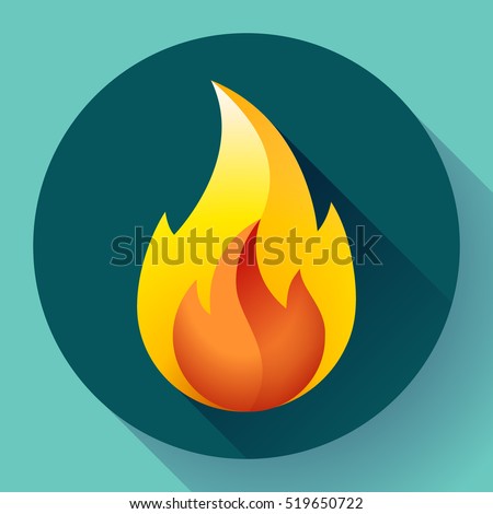 Red fire flame icon vector logo illustration