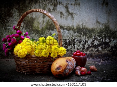 Still Life With flower and fruit