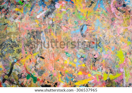 Abstract watercolor palette of Grange color, mix color, background a mixture of colors