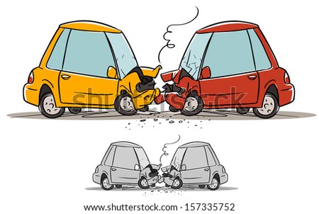 Car Accident. Cartoon Illustration Isolated On White - 157335752 ...