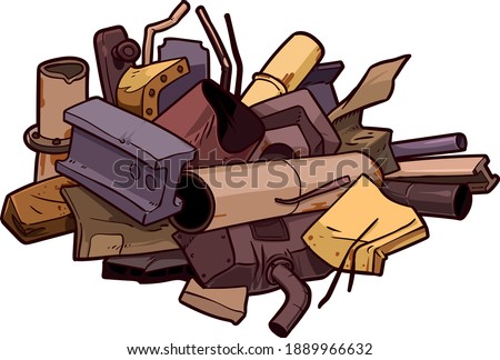 Scrap metal illustration isolated on white background Foto d'archivio © 