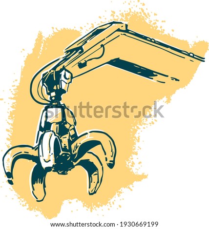 Scrap metal grabber Vector Illustration