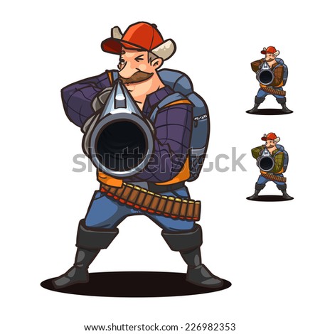 Hunter. Cartoon Character Stock Vector Illustration 226982353