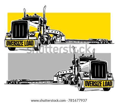 Lowboy Trailer. vector illustration