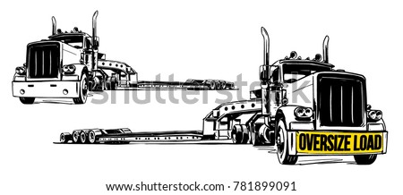 Lowboy Trailer. vector illustration