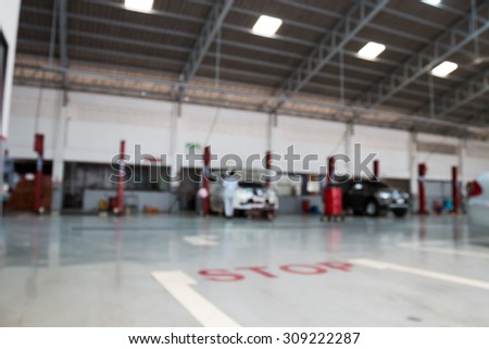 blurry cars  service station for background