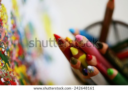 Color pencils closeup