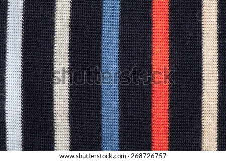 Scarf texture background, colorful  blue,red,white and black line