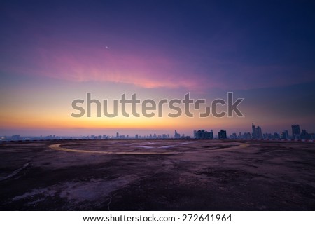 Similar – Image, Stock Photo Construction area from top view of a drone