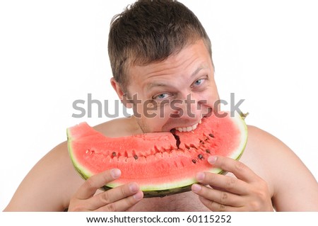 Man Eating Watermelon Stock Photo 60115252 : Shutterstock