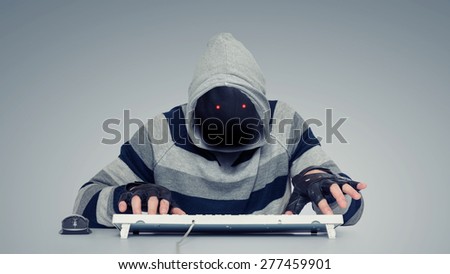 Anonymous hackers on the computer