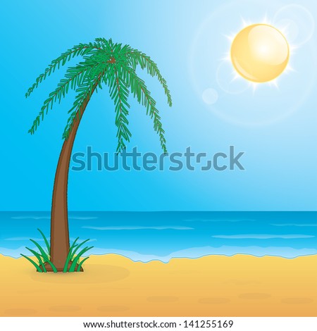beach landscape.  illustration.(vector version also available in my gallery)
