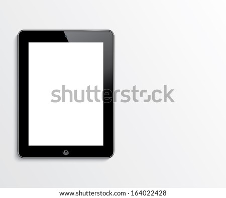 computer tablet with blank white screen. vector realistic illustration. eps10