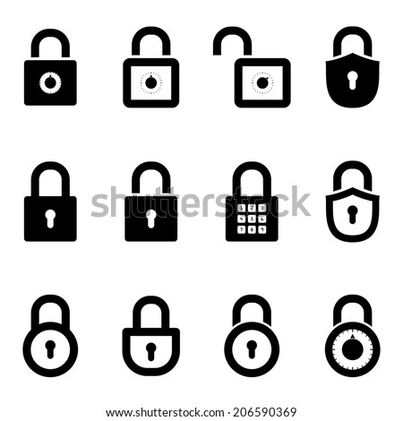 icons padlocks. vector set. eps8