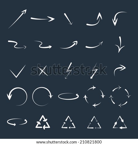 vector set of curved arrows. eps8