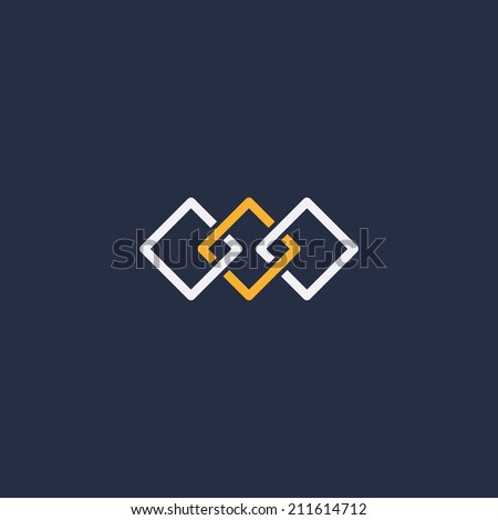 abstract unity symbol of three squares. template logo design. vector eps8
