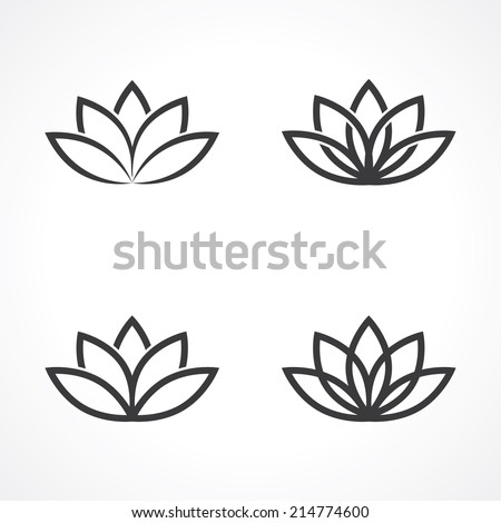 abstract lotus symbols. vector eps8