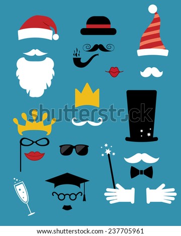 photo props. hats, mustache, glasses