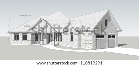 House Drawing Design with detail notes