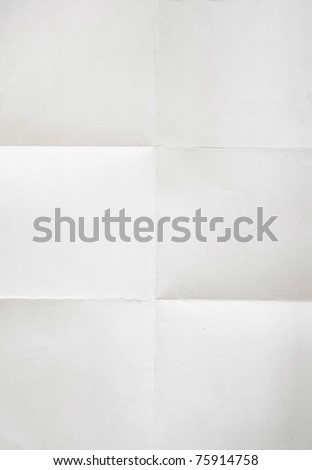 White Textured Sheet Of Paper Folded In Six Stock Photo 75914758 ...