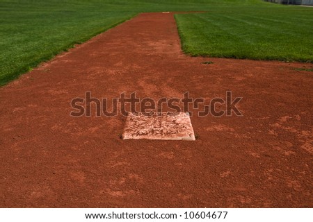 Baseball diamond and the infield with red clay dirt