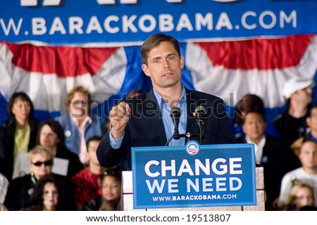 NEW MEXICO - OCTOBER 25: Democratic congressional candidate Martin Heinrich speaks at a Barack Obama presidential rally at the University of New Mexico on October 25, 2008 in Albuquerque, New Mexico.