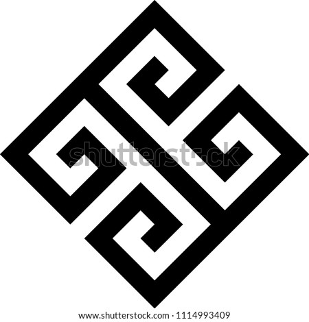 Typical egyptian, assyrian and greek motives vector symbol. Greek key. Arabic geometric islamic art. Abstract geometric. Vector and illustration.