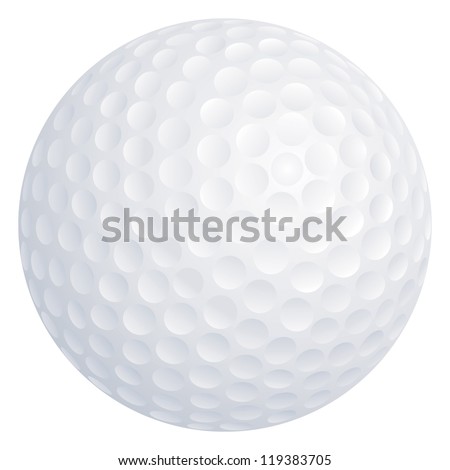 Vector golf ball isolated on white
