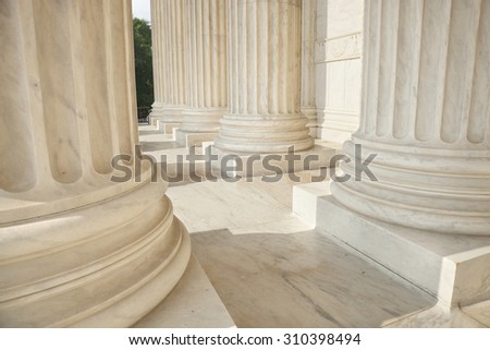 Marble columns of the Supreme Court of the United States