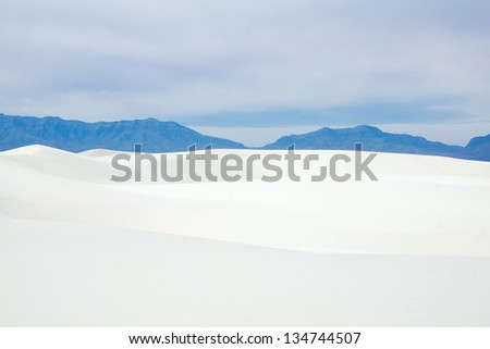 Mountains of stone, sand dunes. White Sands National Monument, New Mexico