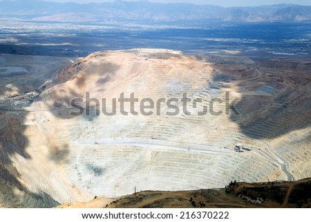 The Bingham Canyon Mine, also known as the Kennecott Copper Mine, is an open-pit mining operation extracting a large porphyry copper deposit southwest of Salt Lake City, Utah, USA