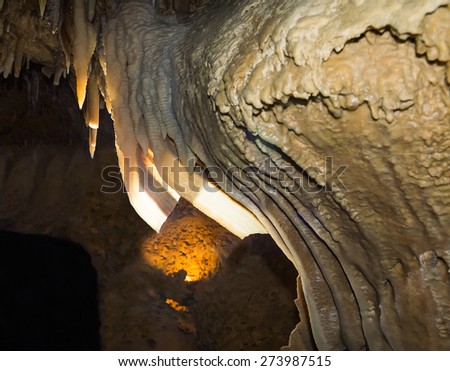 Stalactite Bacon. Caverns of Sonora,  National Natural Landmark, Texas
