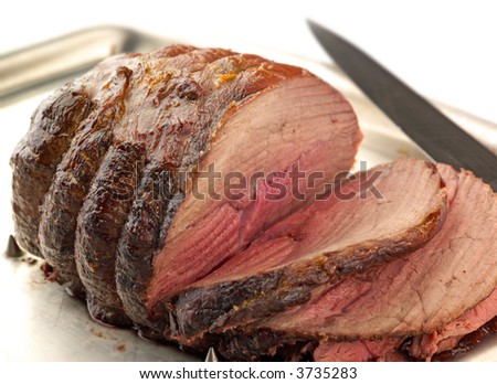 succulent carved roast beef