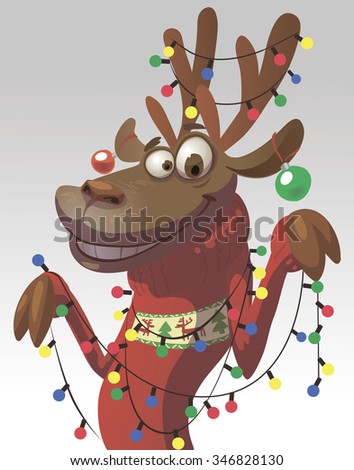 Christmas Reindeer Stock Vector Illustration 346828130 : Shutterstock