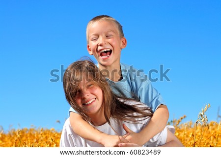 brother and sister in the wheat field