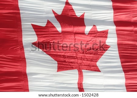 silk canadian flag close-up