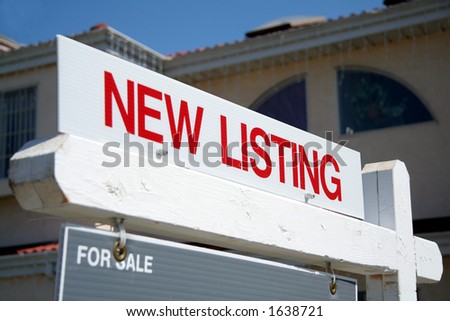 Real Estate red New Listing sign