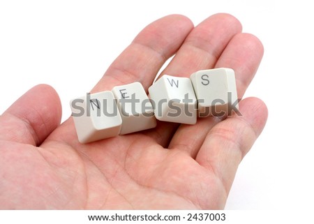 letter keys close up, concept of online news media