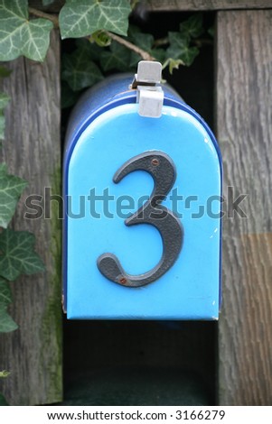 blue mailbox close up shot