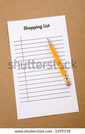 Shopping List and buying plan