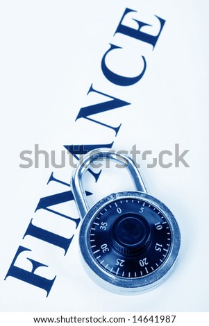 headline finance and lock, concept of financial protection