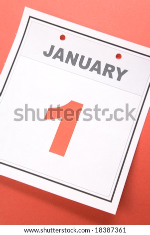 New Year, calendar date January 1 for background