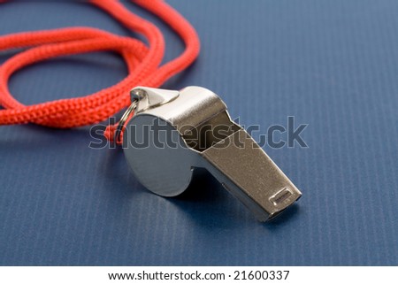 a whistle with blue background