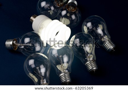 Compact Fluorescent Light bulb and tungsten Light bulb