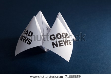 Paper Fortune Teller, Good News; Bad News, concept of business decision