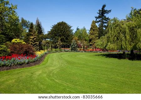 Spring Flower Garden For Background Stock Photo 83035666 : Shutterstock