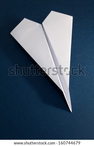 White Paper Airplane close up