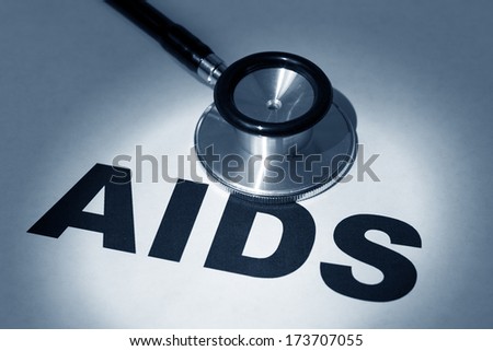 stethoscope and AIDS, concept of  healthcare