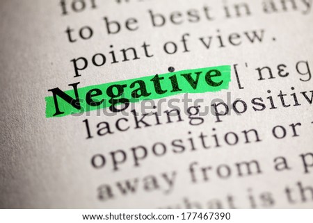 Fake Dictionary, Dictionary definition of the word negative.