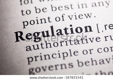 Fake Dictionary, Dictionary definition of the word regulation.